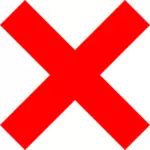 Símbolo de vetor de cruz vermelha não OK