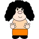 Cartoon curly girl