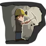 Figura del fumetto di minatore a ClipArt vettoriali di lavoro