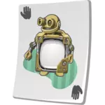 Roboter-TV auf einer Spielkarte Vektorgrafik