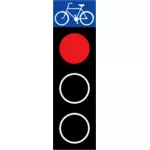 Kırmızı trafik ışığı bisikletler için çizim vektör