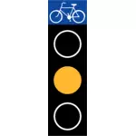 Vector image of amber traffic light for bicycles