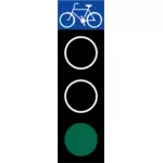 Yeşil trafik ışığı Bisiklet vektör küçük resim