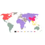 Grafika wektorowa mapa regionów DVD