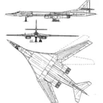 Tupolev 160 aircraft vector graphics