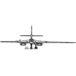 Tupolev 160 aircraft back view vector image