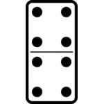 Domino bricka dubbel fyra vektor ClipArt