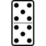Domino bricka dubbel fem vektor illustration