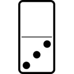 Domino-Fliese mit drei Punkten Vektorgrafik