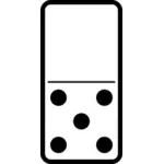 Domino bricka 0-5 vektorbild