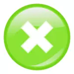 Green round decline icon vector image