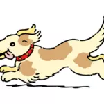 Glad löpande hund vektorbild