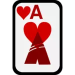 Ace of Hearts funky playing card vector clip art