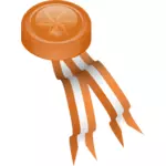 ناقلات قصاصة فنية من الميدالية البرونزية مع شرائط برتقالية