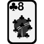 Osm klubů funky hrací karta vektorový obrázek