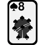 Osm piky funky hrací karty Vektor Klipart