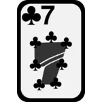 Sept des image vectorielle de Clubs funky carte à jouer