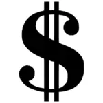 Dolar uang vektor simbol