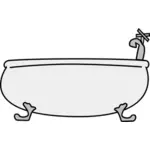 Vista lateral de la ilustración vectorial bañera
