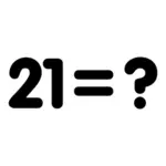 Monochrome icon with math equation