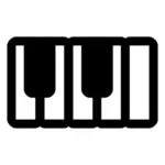 Vektor Klipart černobílý klavírní piktogramu