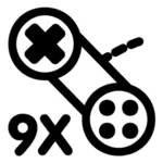 Vektor ilustrasi monokrom KDE ikon