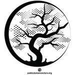 מושג הלוגו של עץ הצללית