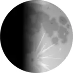 Vektor-ClipArt-Grafik der Hälfte beleuchtet Mond