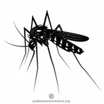 Mosquito clip art zwart-wit