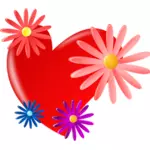 Srdce s květem