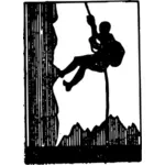 Negru alpinism vector illustration