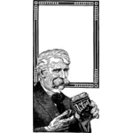 Vector graphics of mustache man frame
