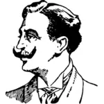 Illustration of a man with mustache