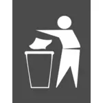 Entsorgen von Müll-Zeichen-Vektor-Bild