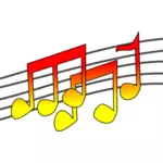 Imagem vetorial de notas musicais