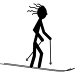 Лыжник Векторный мультфильм