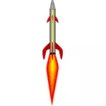 Ruimte raket volle kracht vlucht vector tekening