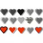 Vector selectie van 15 harten