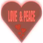 Amour et paix en image vectorielle de coeur