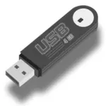 Flash USB stick cu umbra vector illustration