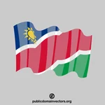 Mengibarkan bendera Namibia