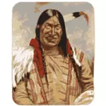 Americano nativo hombre sonriente vector clip art