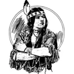 Native American kobieta grafika wektorowa