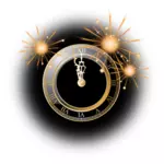 בתמונה וקטורית של השעון חגיגות השנה החדשה