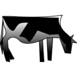 ClipArt vettoriali di mucca in scala di grigi