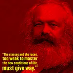 Marx's portrait and quote