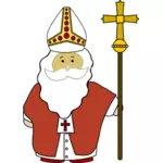Mikołaj z jego krzyż wektorowa