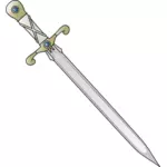 Długi ostry miecz przechylony wektorowa
