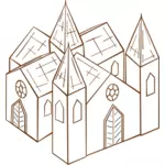 Gambar vektor peran bermain permainan peta ikon untuk Katedral