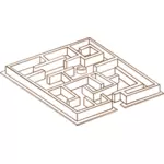 Vetor arte de clipe de papel jogar ícone mapa do jogo para um labirinto